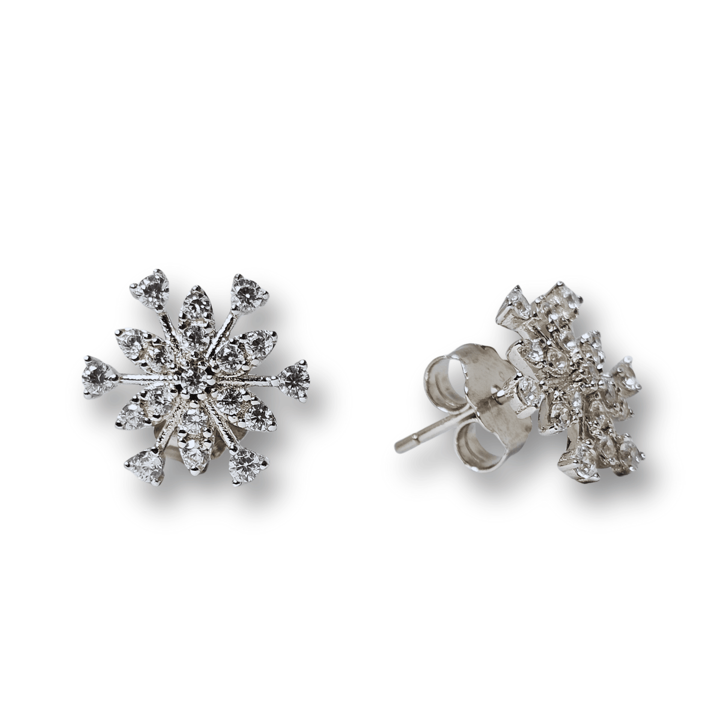 Snowflake CZ Stud Earrings