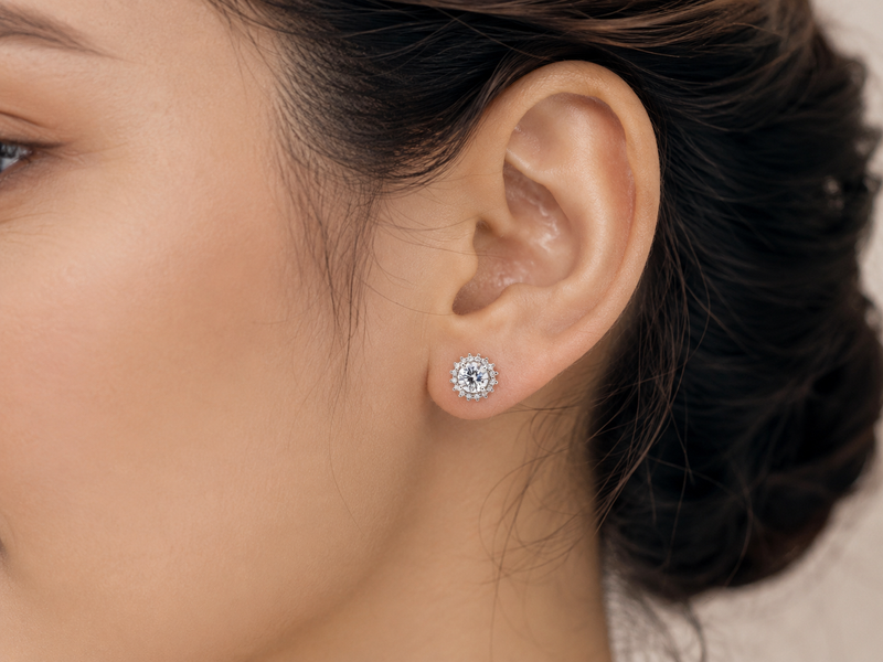 AANYA Celestial Halo CZ Stud Earrings