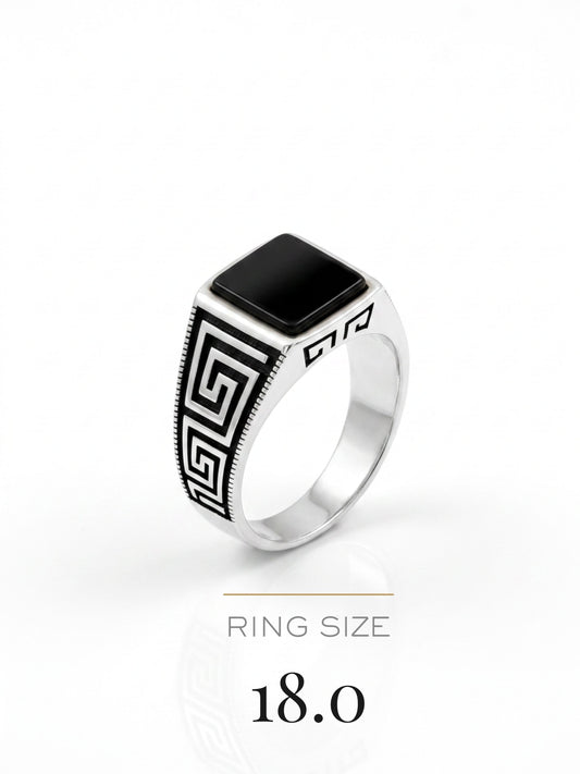 Imperial Greek Key Silver Ring