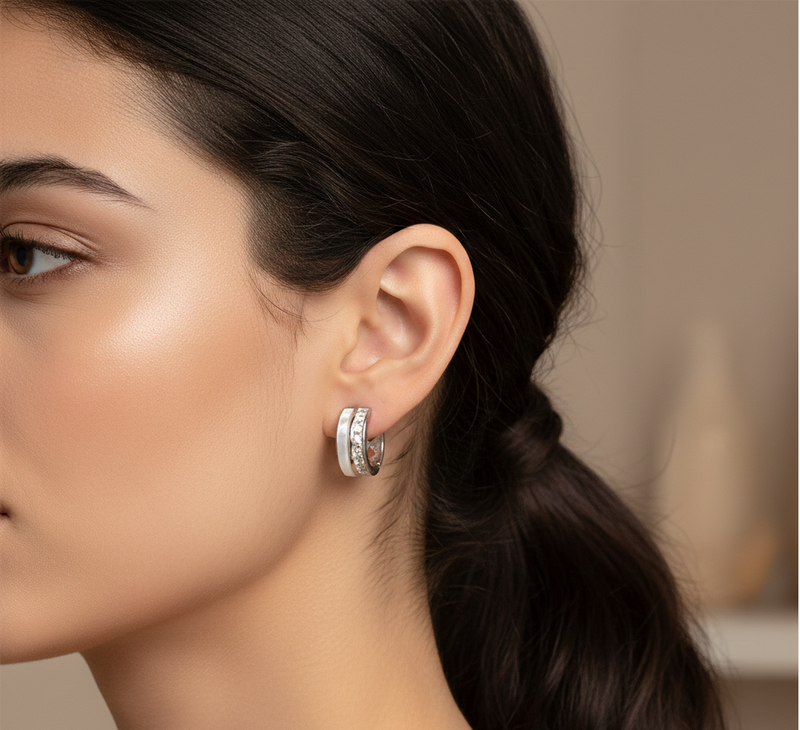 AANYA Classic CZ Hoop Earrings