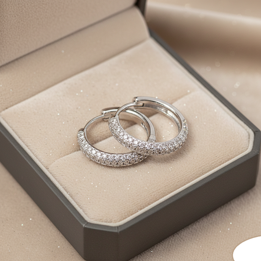 Minimal CZ Curve Hoop Earrings