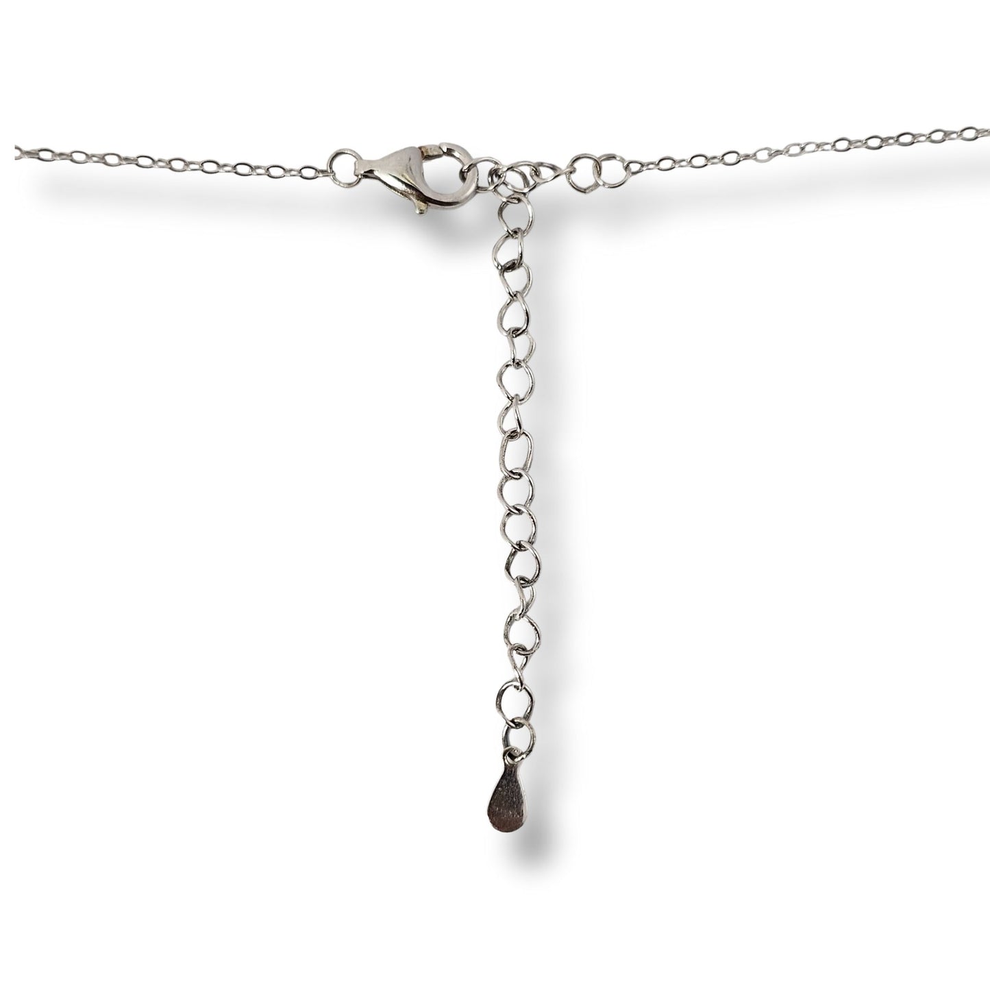 Blue CZ Floral Station Necklace