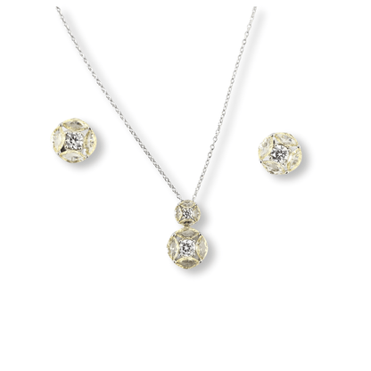 Ivory Bloom Pendant Set
