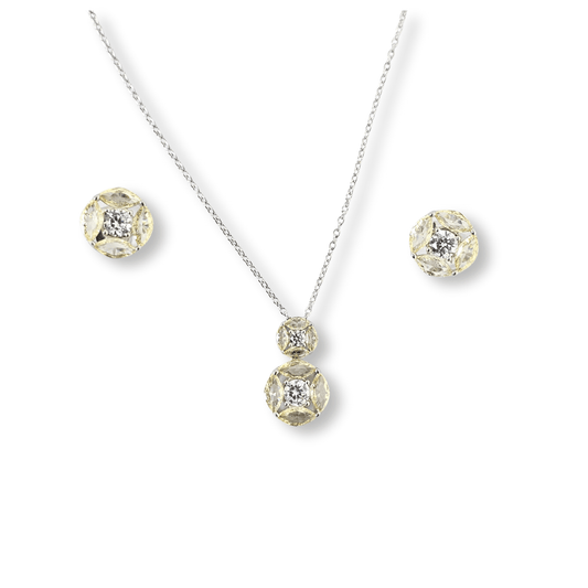 Ivory Bloom Pendant Set