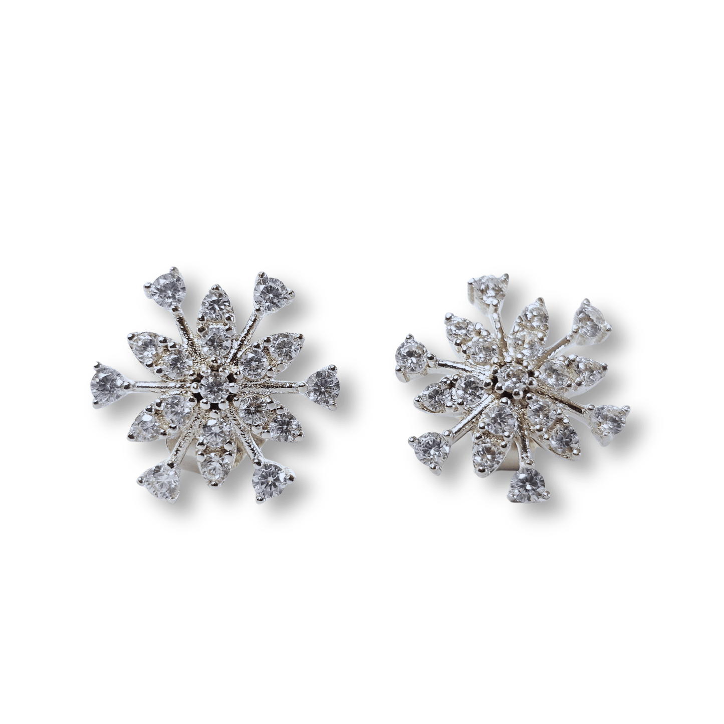 Snowflake CZ Stud Earrings