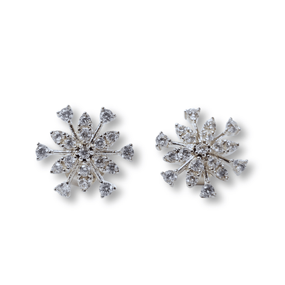 Snowflake CZ Stud Earrings