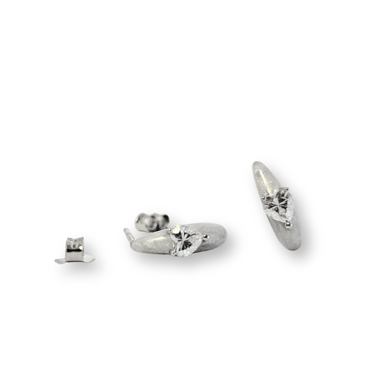 Petite CZ Curve Stud Earrings