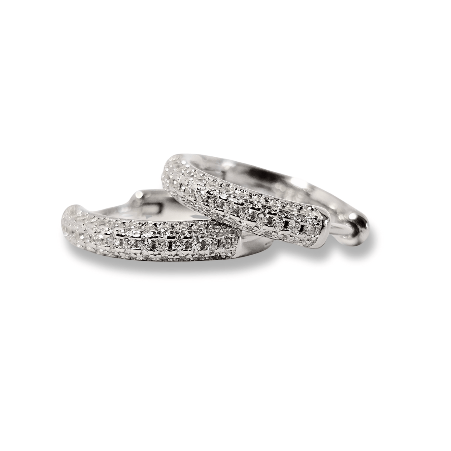 Minimal CZ Curve Hoop Earrings