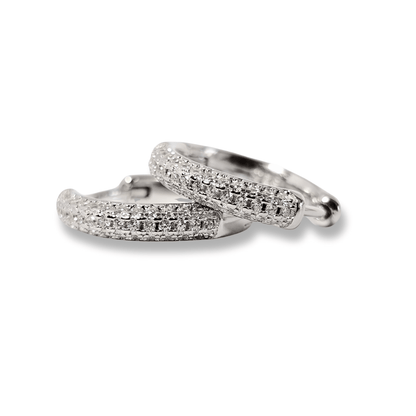 Minimal CZ Curve Hoop Earrings