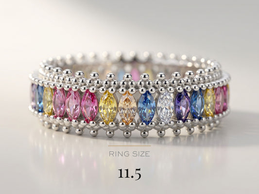 Sleek Baguette Silver Band