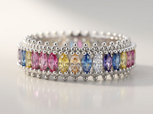 Sleek Baguette Silver Band