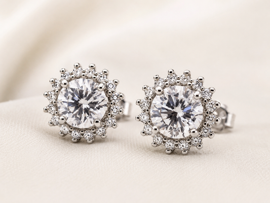 AANYA Celestial Halo CZ Stud Earrings