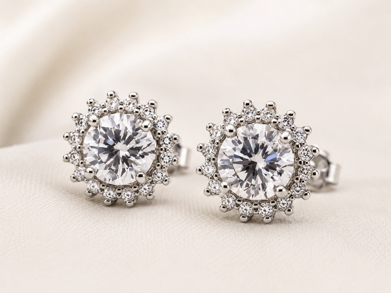 AANYA Celestial Halo CZ Stud Earrings