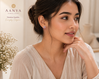 AANYA Celestial Halo CZ Stud Earrings