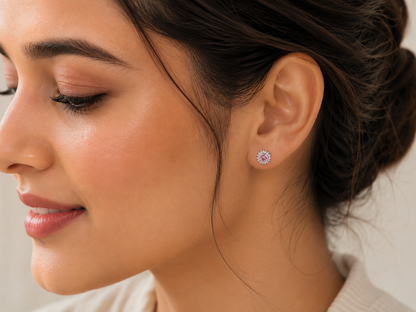 AANYA Celestial Halo CZ Stud Earrings