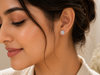 AANYA Radiant Bloom Halo CZ Stud Earrings