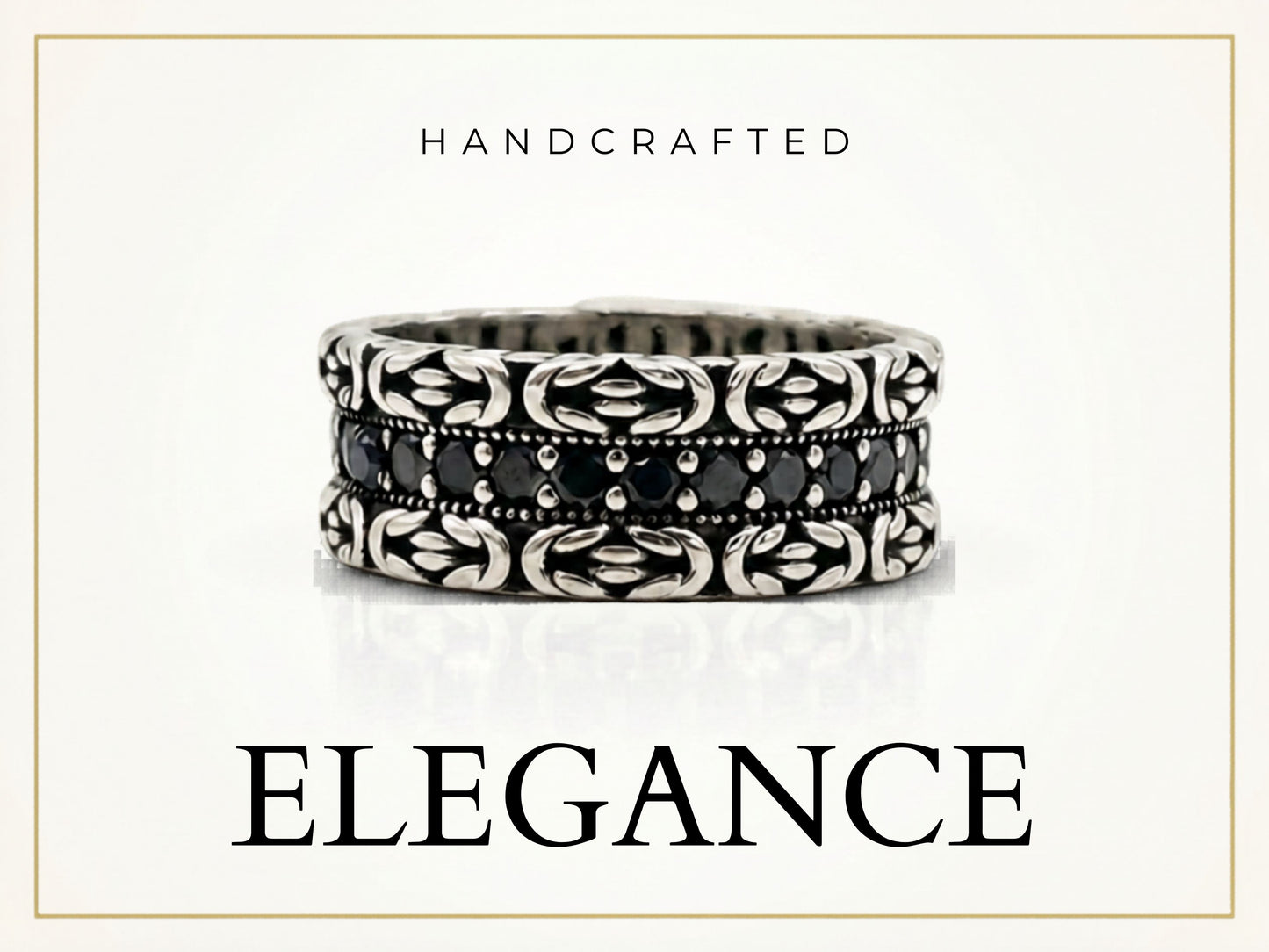 Midnight Monarch Silver Ring
