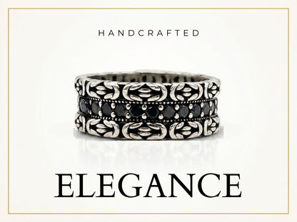 Midnight Monarch Silver Ring