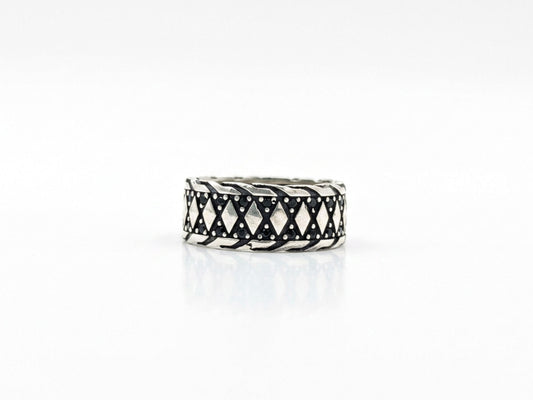 Viking Weave Oxidised Band Ring