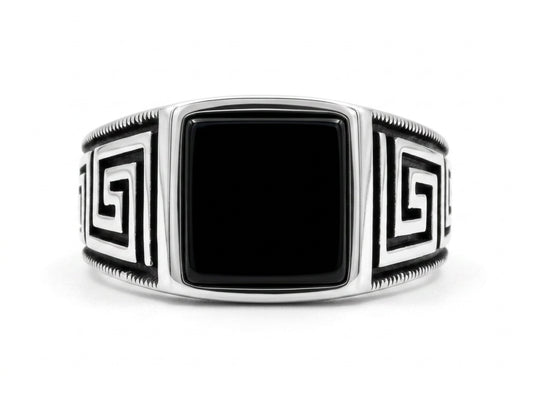 Imperial Greek Key Silver Ring