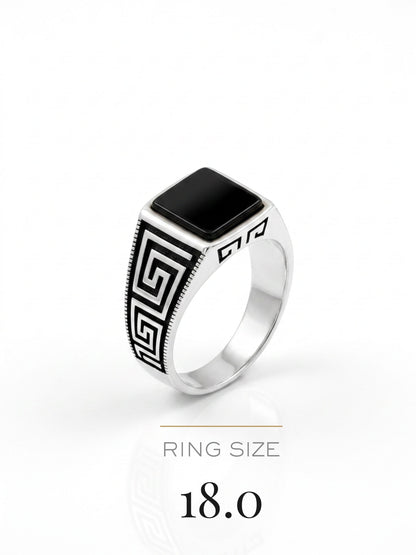 AANYA Imperial Greek Silver Ring
