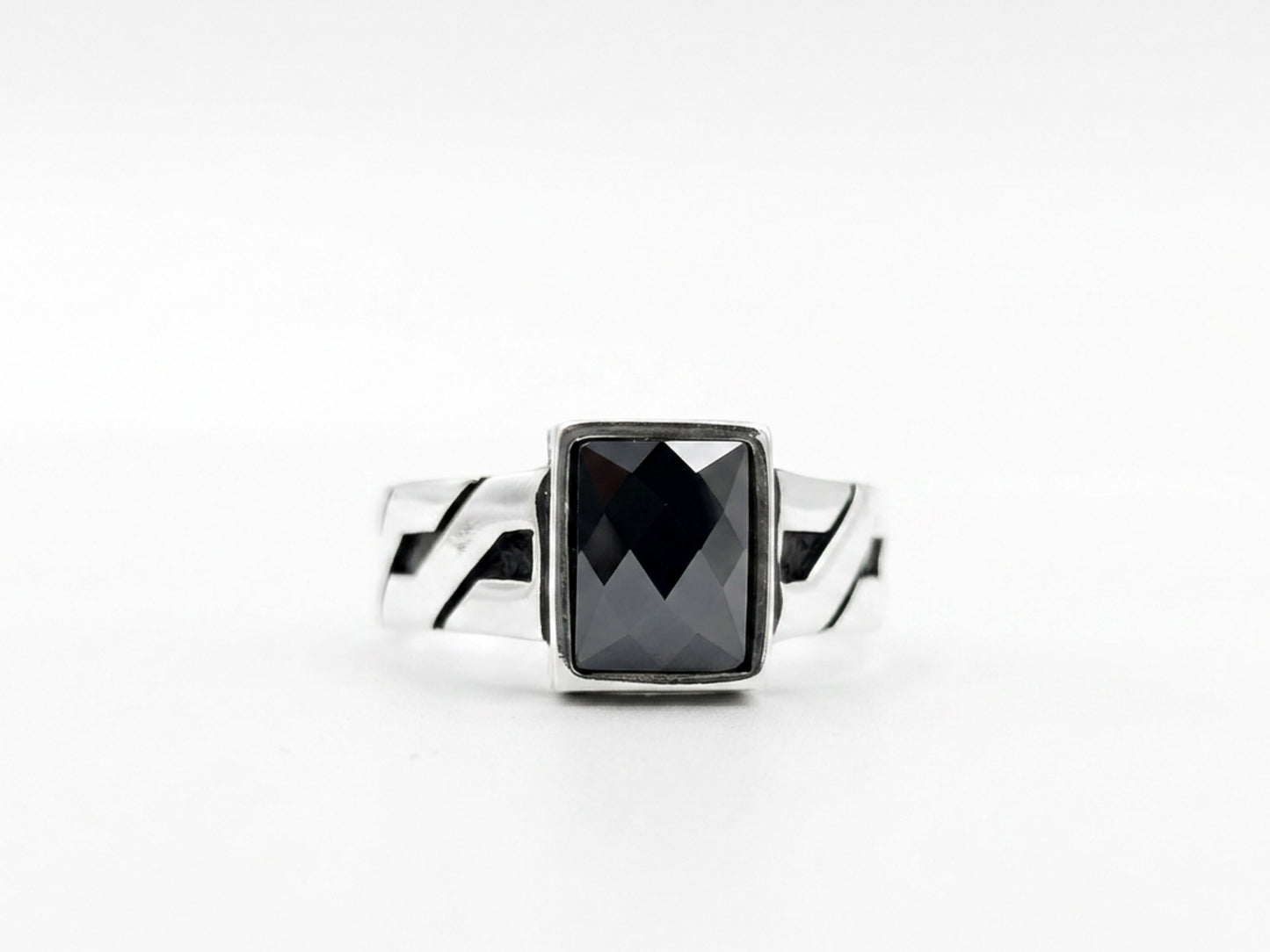 Midnight Prism Silver Ring
