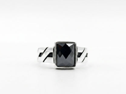 Midnight Prism Silver Ring