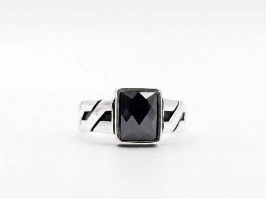 Midnight Prism Silver Ring