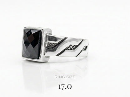 Midnight Prism Silver Ring