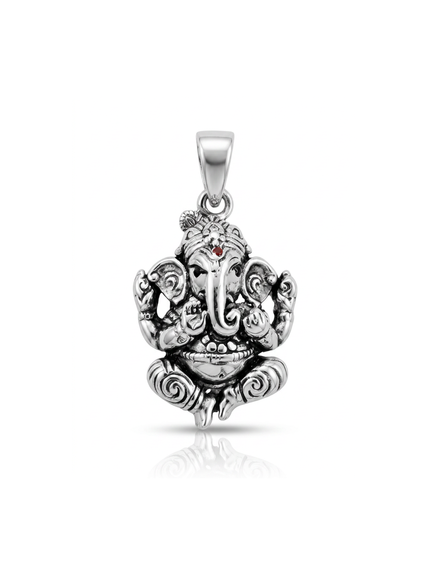 AANYA Lord Ganesha Silver Pendant
