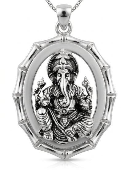 AANYA Lord Ganesha 925 Sterling Silver Pendant