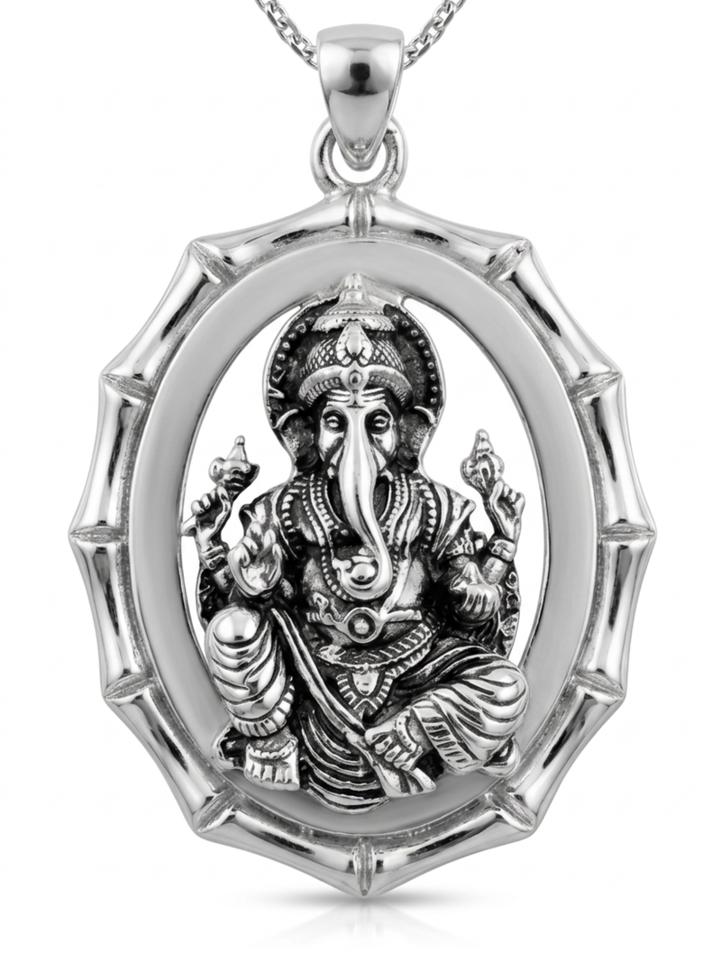AANYA Lord Ganesha 925 Sterling Silver Pendant