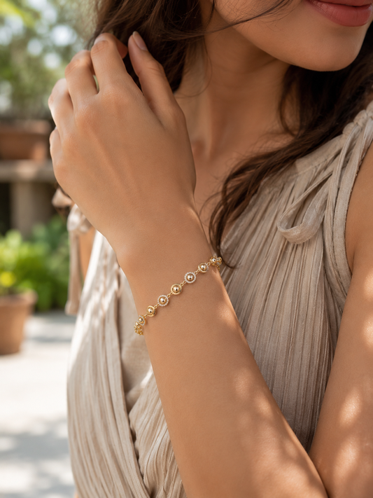 AANYA Celestial Halo Charm Bracelet