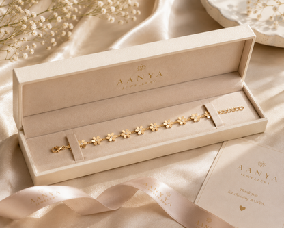 AANYA Golden Daisy Floral Bracelet