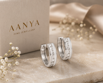 AANYA Classic CZ Hoop Earrings