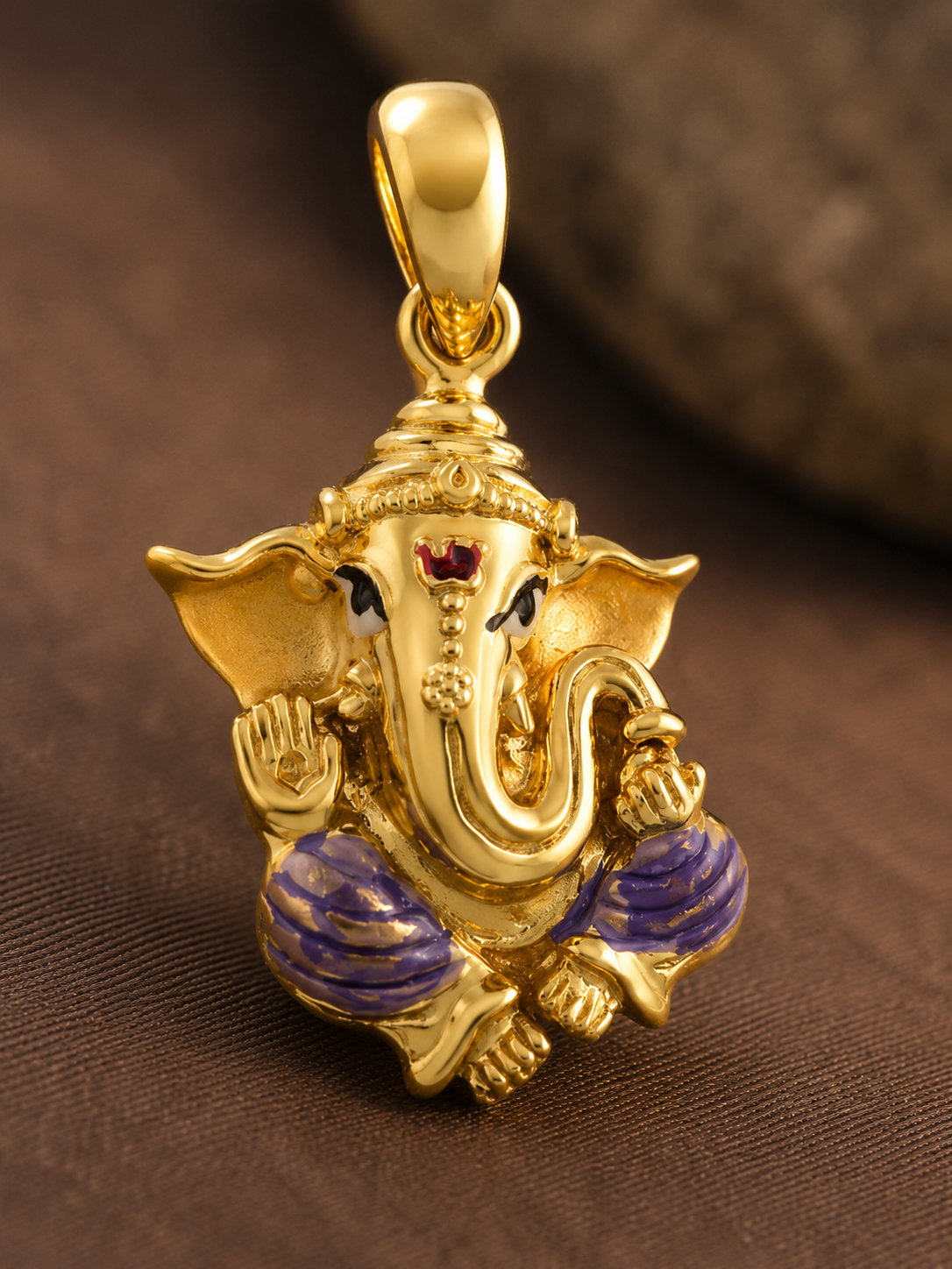 AANYA Divine Ganesha Silver Pendant