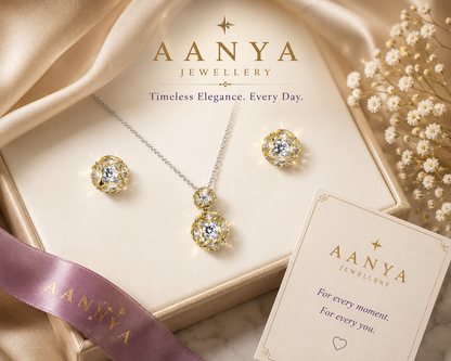 AANYA Ivory Bloom Pendant Set