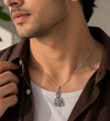 AANYA Lord Hanuman Silver Pendant