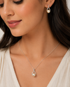 AANYA Pearl Curve CZ Pendant Set