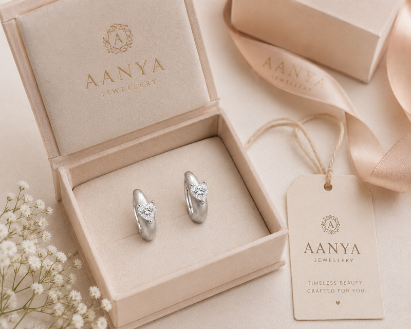 AANYA Petite CZ Curve Stud Earrings