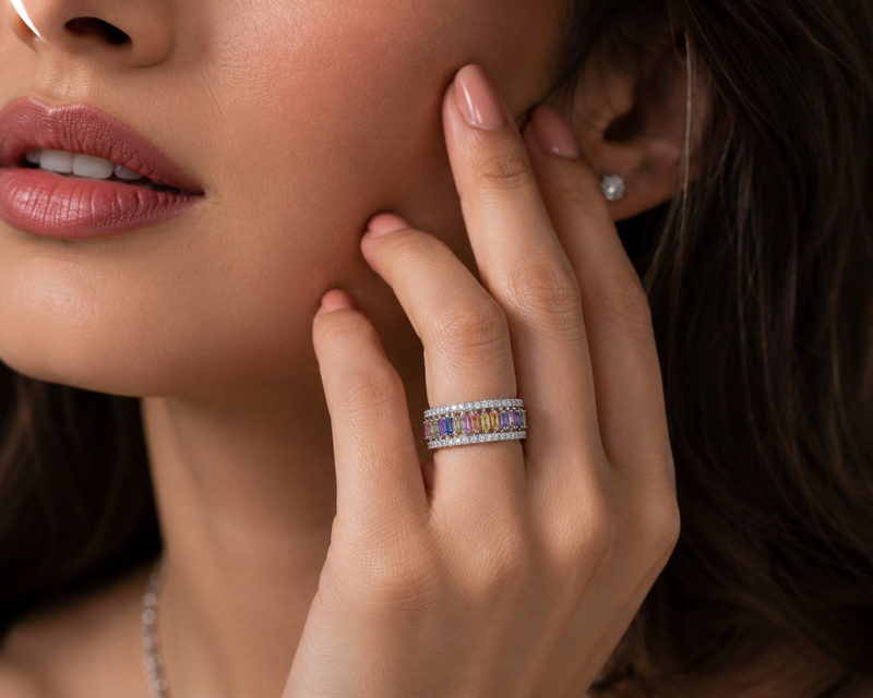 AANYA Power Baguette Statement Ring