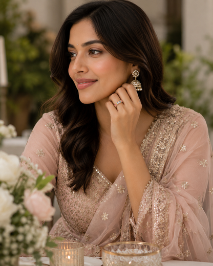 AANYA Sleek Baguette Silver Band