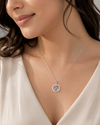 AANYA Swan Halo CZ Silver Pendant