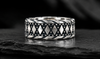 AANYA Viking Weave Oxidised Band Ring