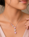 Blush Heart Cascade Silver Necklace