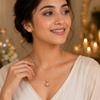 Champagne Bloom Cubic Zirconia Pendant & Stud Earring Set