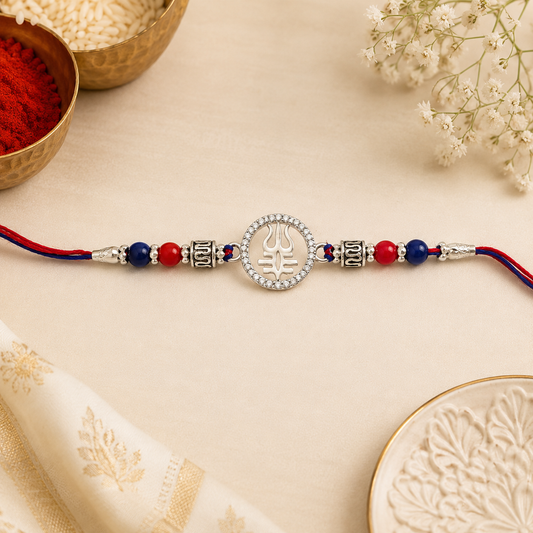 925 Sterling Silver Trishul Rakhi