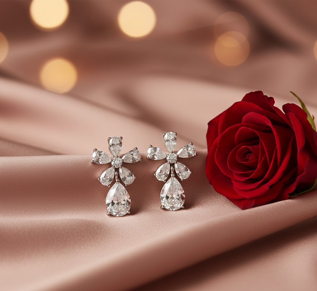 Classic CZ Flora Drop Earring