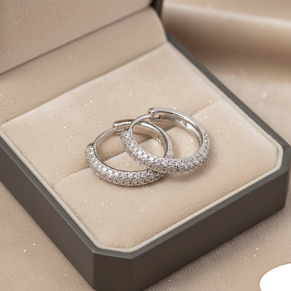 Minimal CZ Curve Hoop Earrings