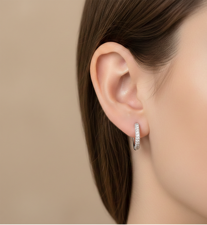 Minimal CZ Curve Hoop Earrings